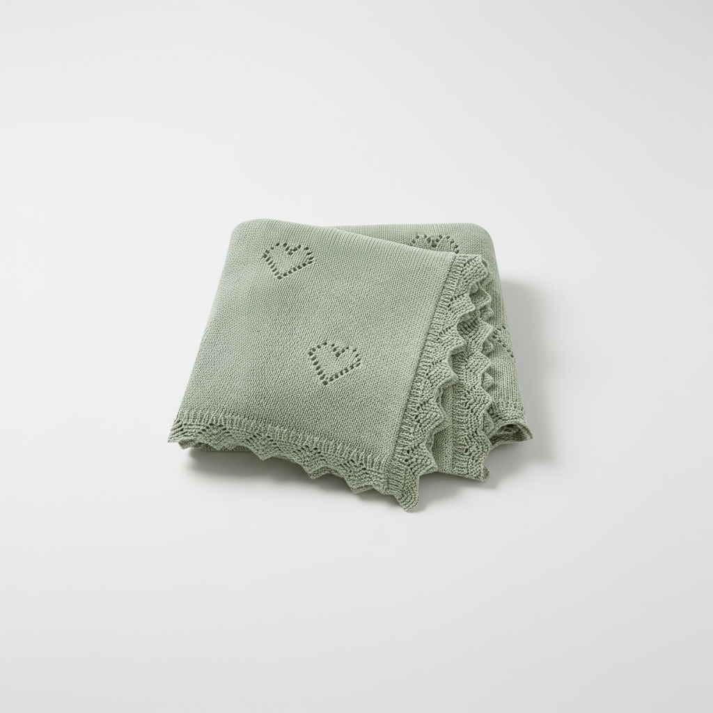 SnuggleNest Ultra-Soft Cotton Knit Baby Blanket 90x70