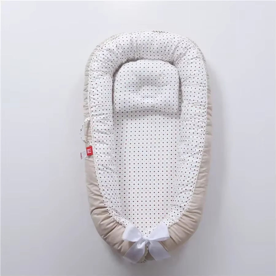 Travel Bed Infant Toddler Cotton Cradle for Newborn Baby Bed Bassinet Bumper New 85*50Cm Baby Nest Bed with Pillow Portable Crib