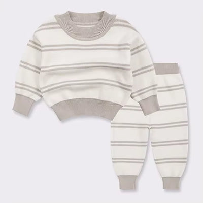 2024 New Autumn Newborn Baby Girls Clothing Set Long Sleeved Solid Color Knitted Pullover+Pants Toddler Baby Girl Clothes Suit