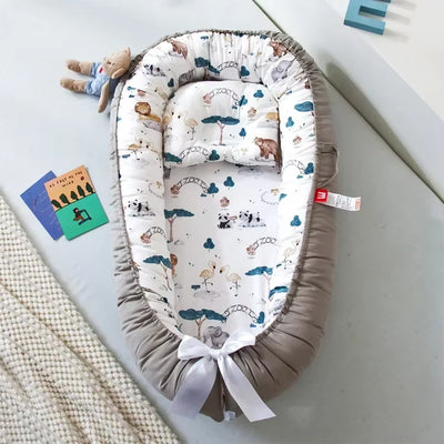Travel Bed Infant Toddler Cotton Cradle for Newborn Baby Bed Bassinet Bumper New 85*50Cm Baby Nest Bed with Pillow Portable Crib
