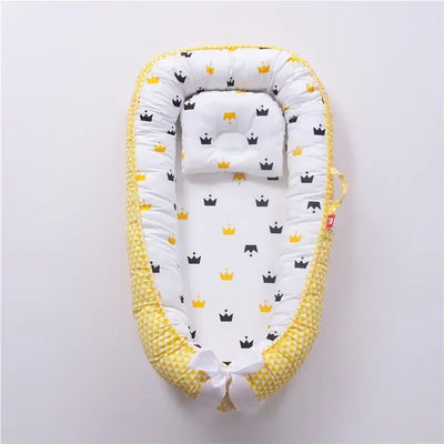 Travel Bed Infant Toddler Cotton Cradle for Newborn Baby Bed Bassinet Bumper New 85*50Cm Baby Nest Bed with Pillow Portable Crib