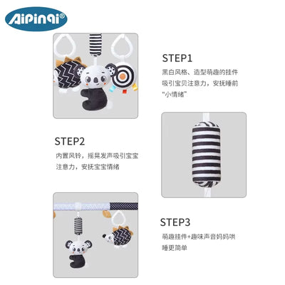 Infant Baby Stroller Arch Toy Play Bar Fun Newborns Sensory Activity Adjustable for Bouncers and Car Safe Seat Bed Hanging Toys