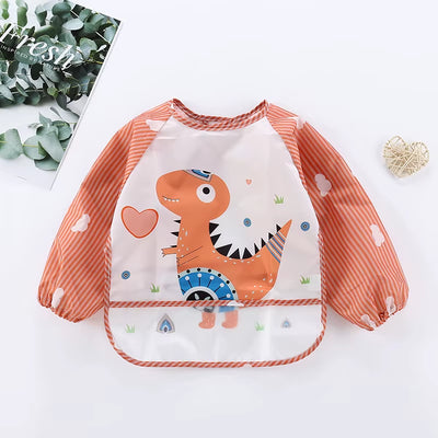 Waterproof Full Sleeve Baby Bibs Children Apron Long Sleeve Feeding Smock Kids Eating Breastplate Infant Scarf Clothing
