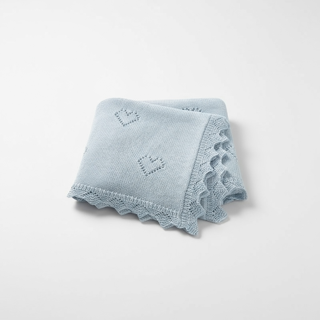 SnuggleNest Ultra-Soft Cotton Knit Baby Blanket 90x70