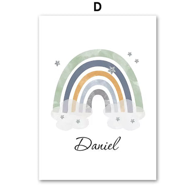 Sun Rainbow Moon Stars Planet Rocket Cartoon Explore Wall Art Canvas Painting Posters and Prints Pictures Baby Kids Room Decor