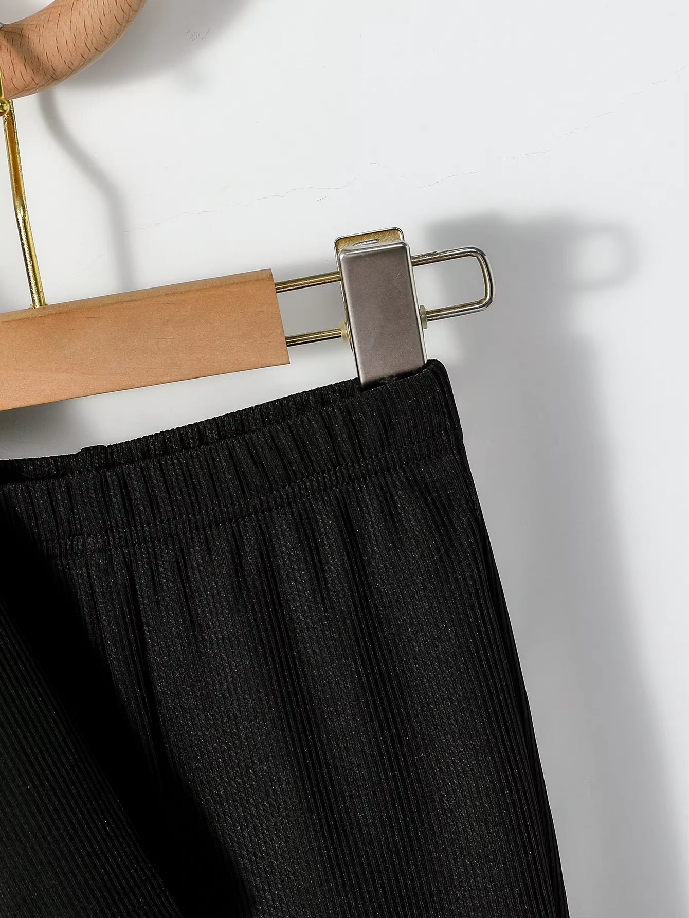 2024 Fashion New Black Stylish Girls’ Spring Autumn Long Sleeve Top &Flared Pants Suit Set for 1-6Y Streetwear