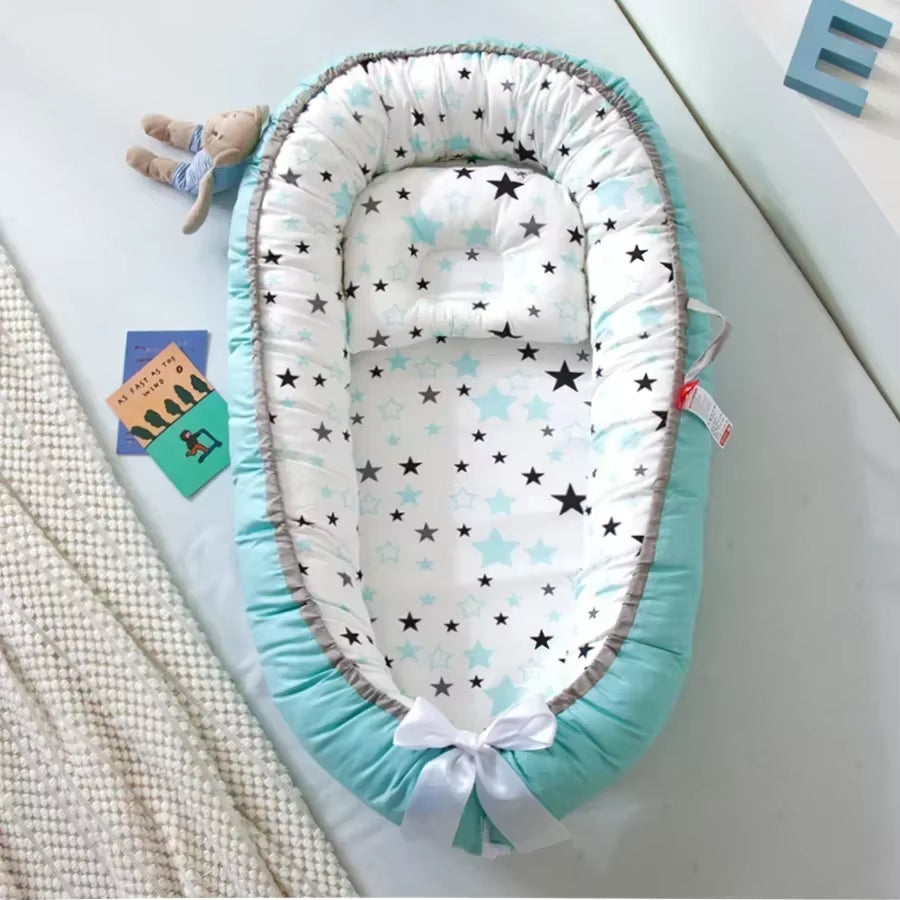 Travel Bed Infant Toddler Cotton Cradle for Newborn Baby Bed Bassinet Bumper New 85*50Cm Baby Nest Bed with Pillow Portable Crib