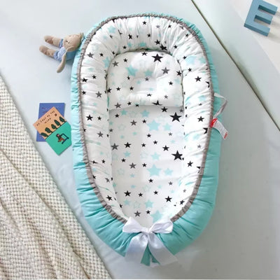Travel Bed Infant Toddler Cotton Cradle for Newborn Baby Bed Bassinet Bumper New 85*50Cm Baby Nest Bed with Pillow Portable Crib