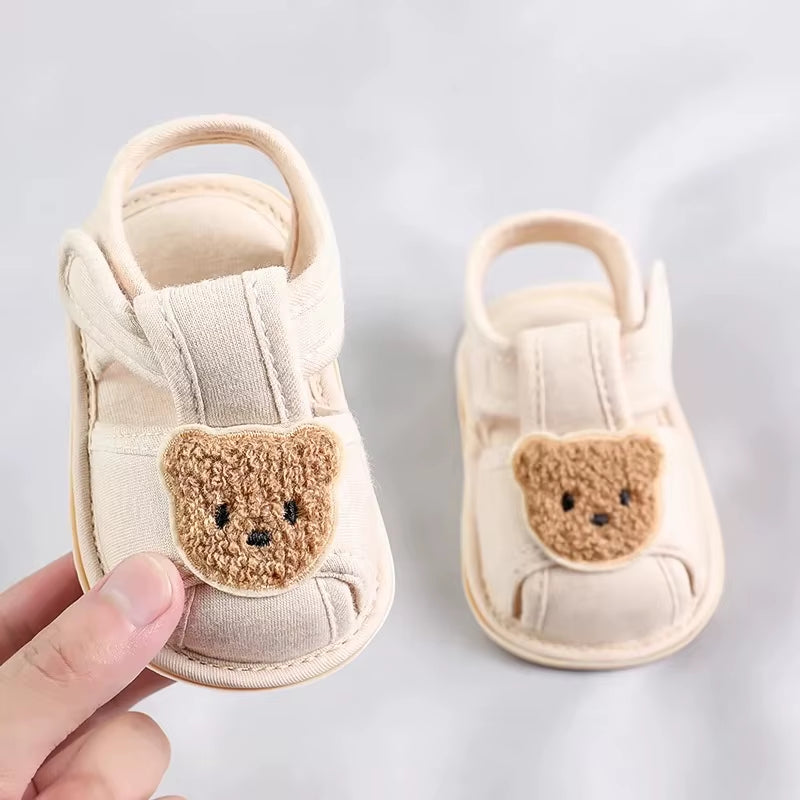 Cute Bear Soft Sole Comfortable Sandals for Infants and Toddlers Baotou anti Kick First Step Shoes 0-18 Months