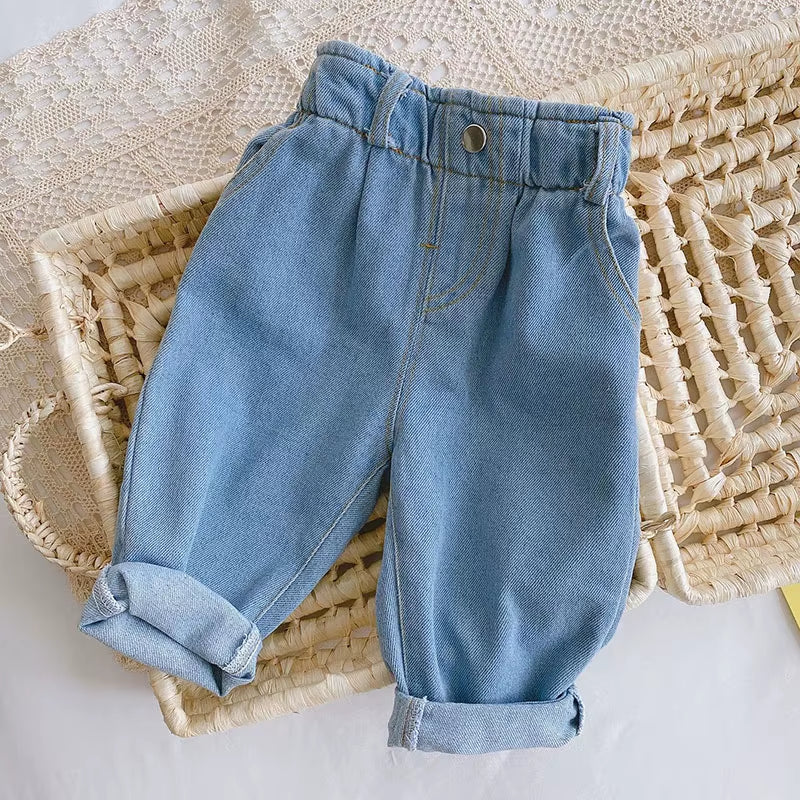 Autumn Fashion Denim Kids Baby Girls and Boys Jeans Straight Toddler Pants