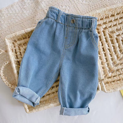 Autumn Fashion Denim Kids Baby Girls and Boys Jeans Straight Toddler Pants