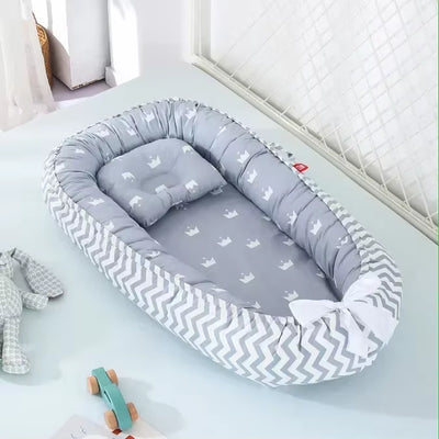 Travel Bed Infant Toddler Cotton Cradle for Newborn Baby Bed Bassinet Bumper New 85*50Cm Baby Nest Bed with Pillow Portable Crib