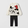 Minnie Mouse Pattern Baby Girl Autumn Sweatshirt Suit Popular Design Tops + Leggings Two Piece Set Kids Clothing Children'S Set