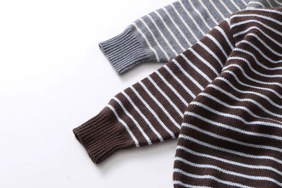 1-6 Y Kids Sweaters Striped Boys Knit Pullover Brief Style Boys Sweaters Casual Style Girls Knitwear