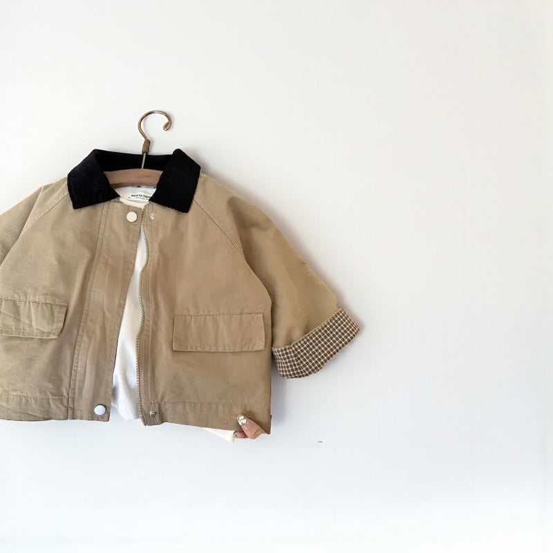 Korean Kids Spring Windbreaker - Baggy Casual 2025