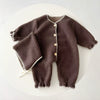 2025 Winter New in Infant Kids Thicken Plush Warm Outfits ,Toddler Baby Overlock Jumpsuits Newborn Romper Gift Hat 0-3Y