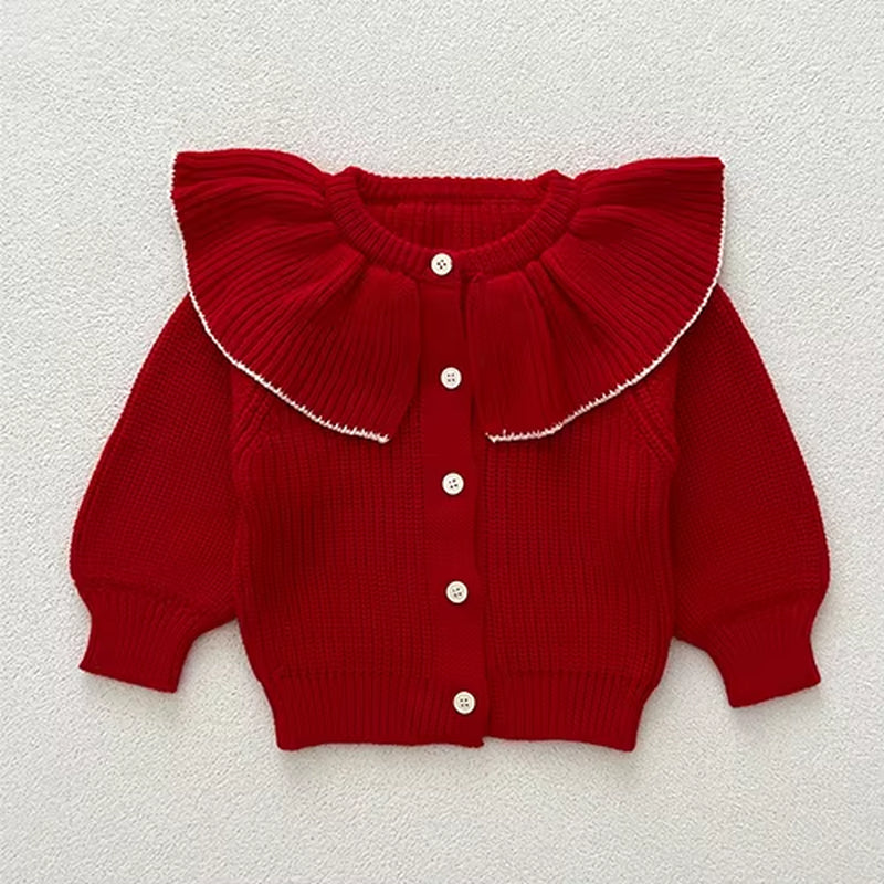 2025 New Autumn 0-3Yrs Toddler Baby Girl Knitting Cardigan Coat Long Sleeved Solid Color Newborn Baby Girls Sweater Coat