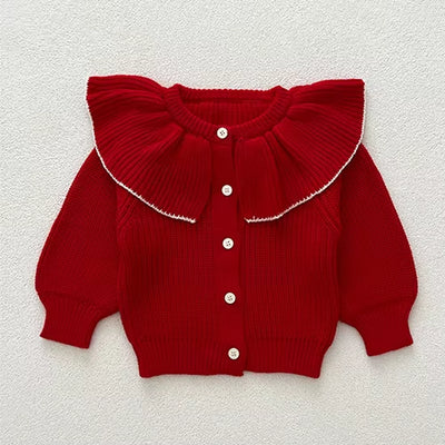 2025 New Autumn 0-3Yrs Toddler Baby Girl Knitting Cardigan Coat Long Sleeved Solid Color Newborn Baby Girls Sweater Coat