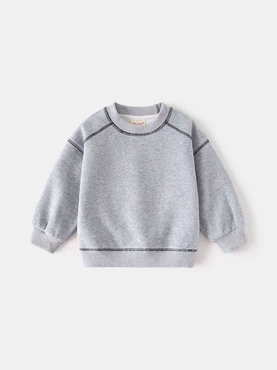 New Spring Kids Hoodie 2-6T Girls Cute Contrast Color Pullover Thin Style Children Loose Boys Sweatshirt