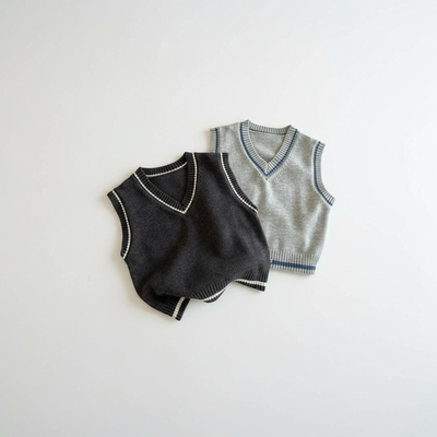Boys' School Cotton Knit Vest – Spring/Autumn Style