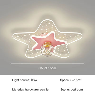 Modern LED Ceiling Lamp Nordic Creative Cartoon Starry Sky Children'S Room Chandelier Applicable to Bedroom and Study Lamps 2023