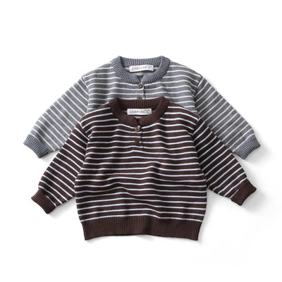 1-6 Y Kids Sweaters Striped Boys Knit Pullover Brief Style Boys Sweaters Casual Style Girls Knitwear