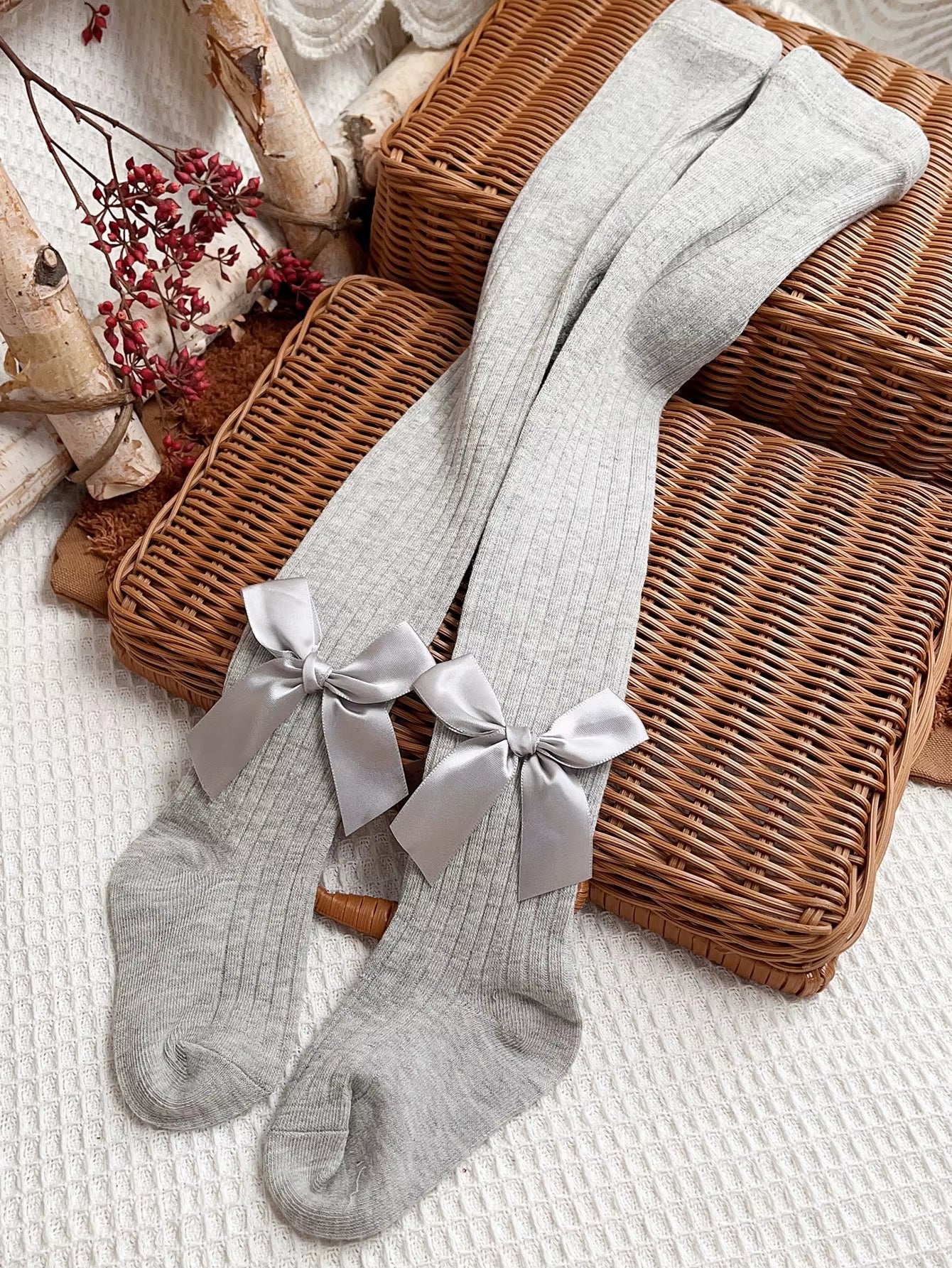 4Pairs Toddler Girls Bow Decor Tights