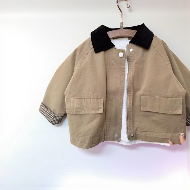 Korean Kids Spring Windbreaker - Baggy Casual 2025