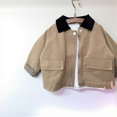 Korean Kids Spring Windbreaker - Baggy Casual 2025