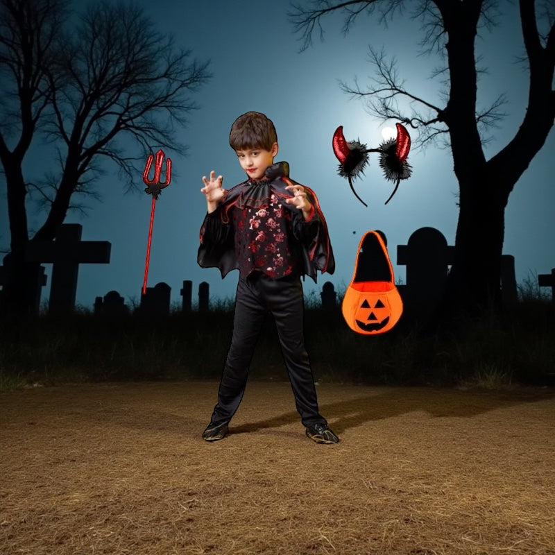 Scarlet Vampire Bride Costume – Kids’ Gothic Dress