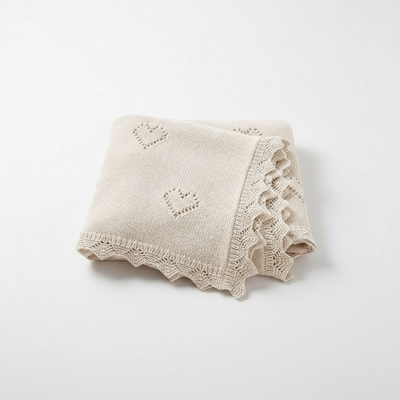 SnuggleNest Ultra-Soft Cotton Knit Baby Blanket 90x70