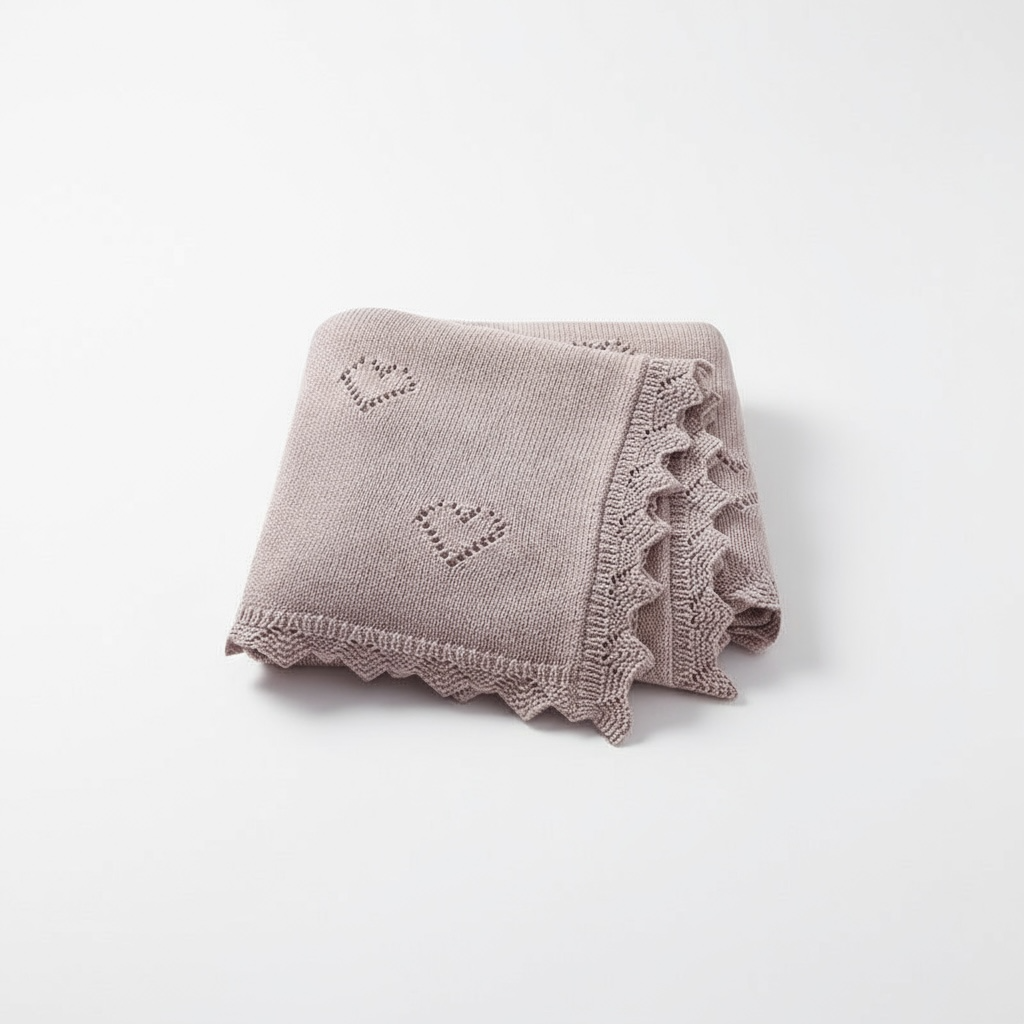 SnuggleNest Ultra-Soft Cotton Knit Baby Blanket 90x70