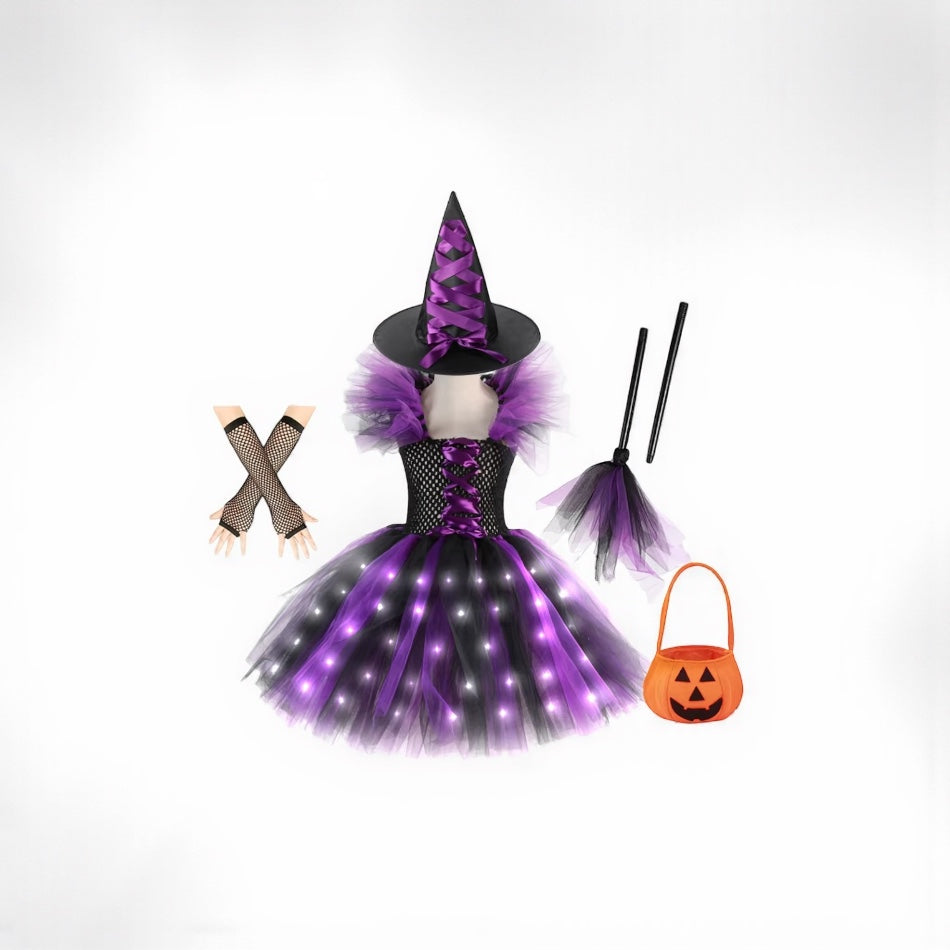 Glowing Spellbound Witch LED Costume for Girls 2025