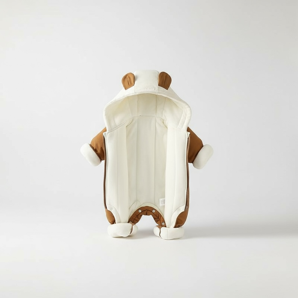 Cozy Tiger Hooded Romper – Warm Winter Baby Jumpsuit