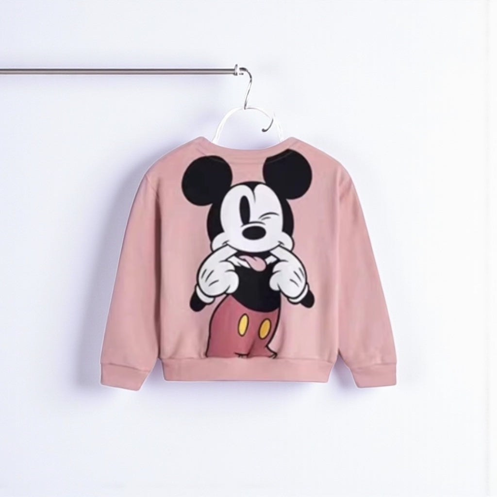 Minnie Magic: Autumn Hoodie - Cartoon Print for Kids