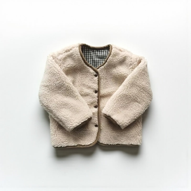 CozyFlip Kids: Reversible Plaid Plush Jacket