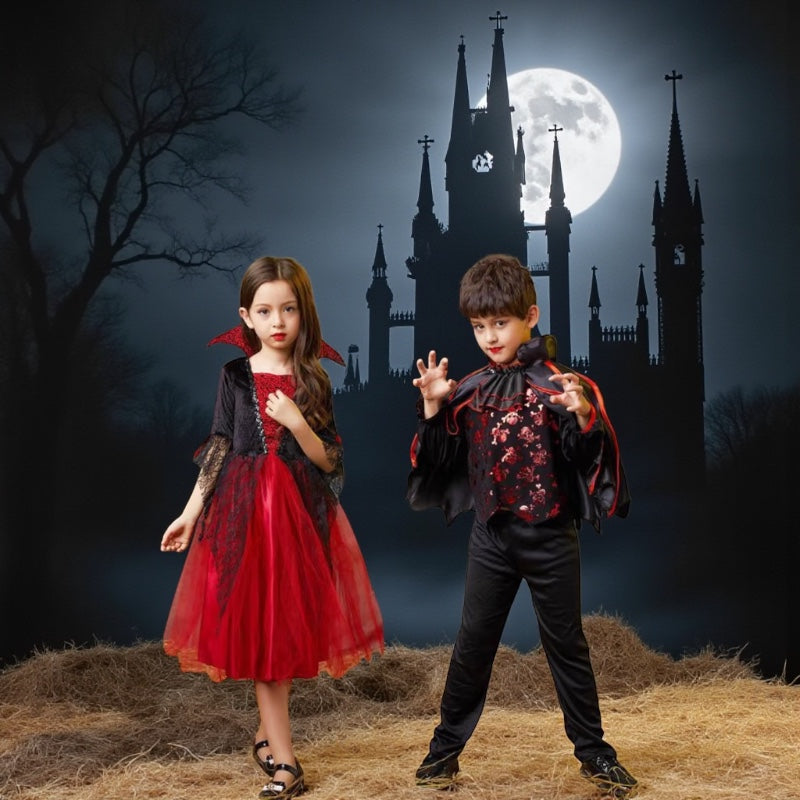 Scarlet Vampire Bride Costume – Kids’ Gothic Dress