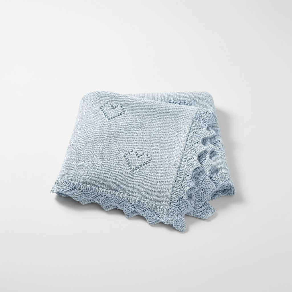 SnuggleNest Ultra-Soft Cotton Knit Baby Blanket 90x70
