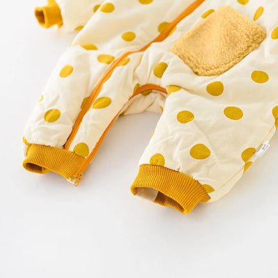 Autumn Winter Fleece Baby Rompers Toddler Girls Jumpsuits Boys Hooded Climb Suits