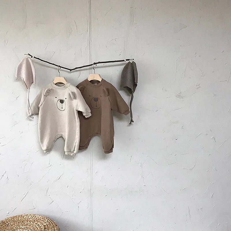 New Baby Rompers Cartoon Baby Girls Clothing Long Sleeve Infant Boys Play Suit Korean Baby Suit