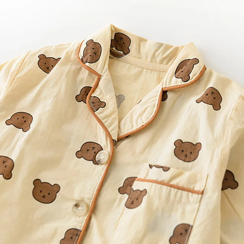 Spring Baby Pajama Set Single Breast Boys Sleeper Wear Baby Indoors Clothes