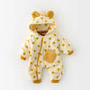 Autumn Winter Fleece Baby Rompers Toddler Girls Jumpsuits Boys Hooded Climb Suits