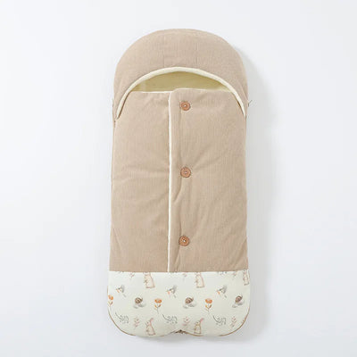 Corduroy Newborn Baby Wrap Blankets Cartoon Baby Sleeping Bags Envelope for Newborn Sleep Sack Cocoon for Baby Suitable for 0-6M