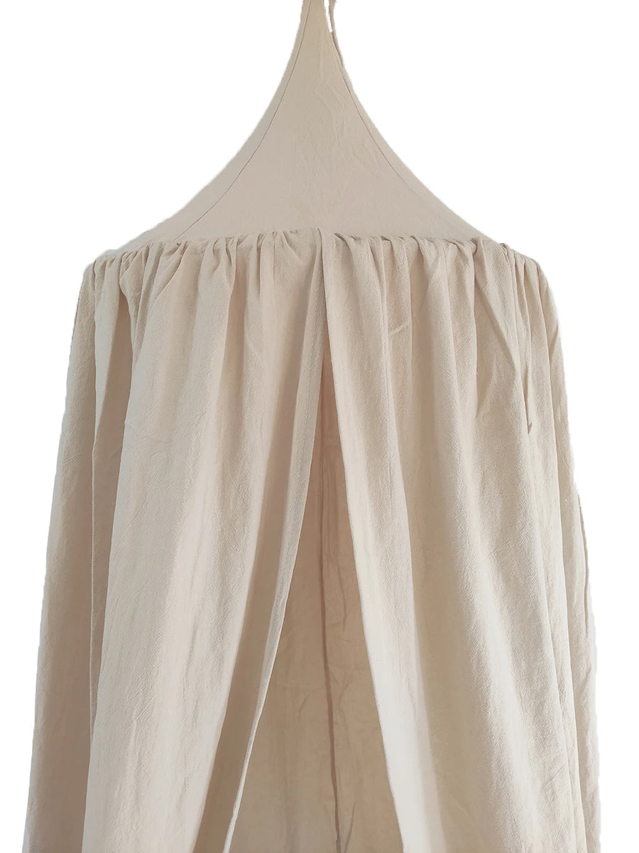 100% Cotton Crib Kids Room Deco Baldachin with Frill Bed Curtain Canopy for Nursery