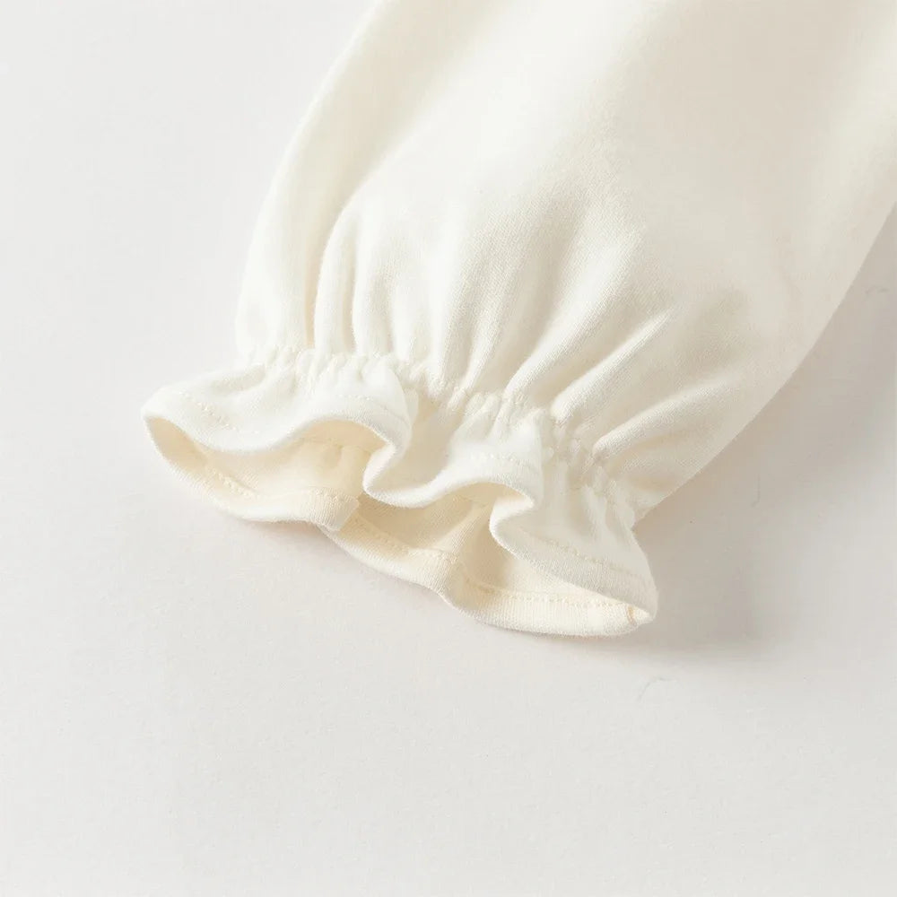 Dave Bella Children'S Autumn New Girl'S Long Sleeve Shirt Girls White Shirt Gentle Kids Elegant Pure Cotton Top Party DB3253132