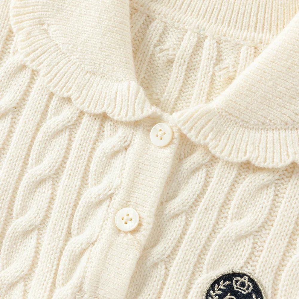 Dave Bella Autumn Girls Baby Children Knitted Sweater Pullover Sweet Cute Kids Gentle Knitwear College Style Warm DB4254789