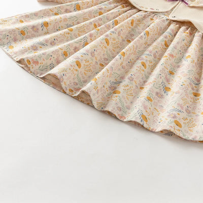 Dave Bella Autumn Girl Baby Princess Dress Sweet Cute Floral Print Kids Fake Two Piece Long Sleeved Dress Party Gentle DB3252835