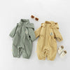 ﻿Autumn Baby Romper Outdoor Jacket 0-2Y Unisex Infant Casual Double-Layer Hooded Jumpsuit Toddler Warm Outwear Clothes
