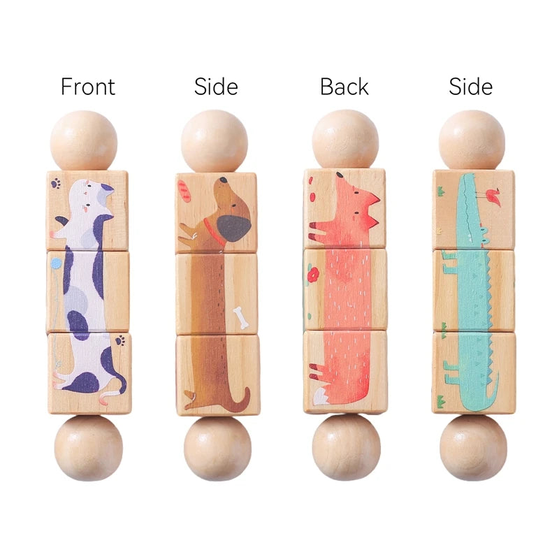 1Pc Wooden Montessori Toy Hand Bell Toy Baby Mobile Musical Rattle Toy Children Stroller Classic Educational Toys Kid Gifts