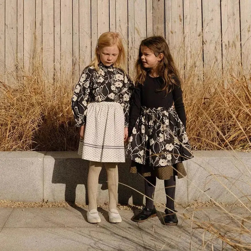 2025 New Floral Girls Blouse and Skirts Set Autumn Fashion Dress Kids Boy Sweaters Knitted Cardigan Casual Pant Long Sleeve Tee